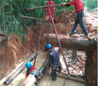 Pekerjaan Sisipan 10” dan 8” Jalur Air Serdang-Beringin-Limau Timur